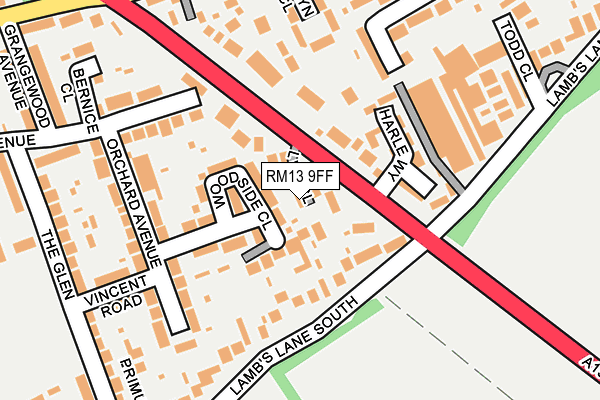 RM13 9FF map - OS OpenMap – Local (Ordnance Survey) RM13 9FF map - OS OpenMap – Local (Ordnance Survey)