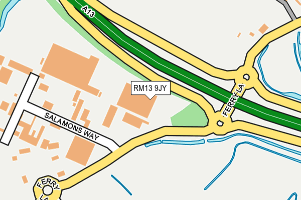 RM13 9JY map - OS OpenMap – Local (Ordnance Survey) RM13 9JY map - OS OpenMap – Local (Ordnance Survey)