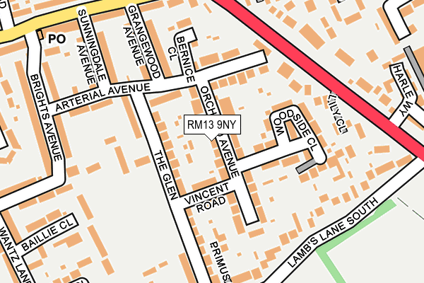 RM13 9NY map - OS OpenMap – Local (Ordnance Survey) RM13 9NY map - OS OpenMap – Local (Ordnance Survey)