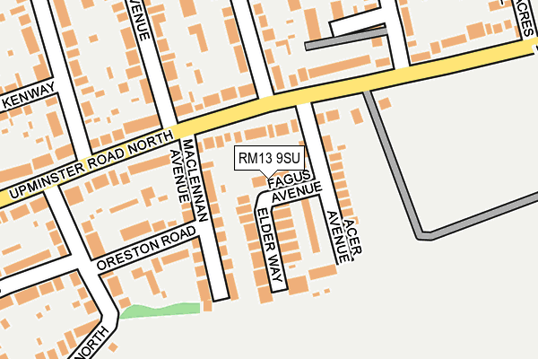 RM13 9SU map - OS OpenMap – Local (Ordnance Survey) RM13 9SU map - OS OpenMap – Local (Ordnance Survey)
