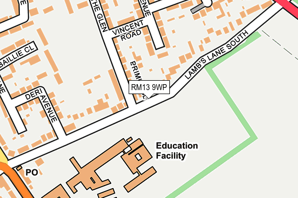 RM13 9WP map - OS OpenMap – Local (Ordnance Survey) RM13 9WP map - OS OpenMap – Local (Ordnance Survey)