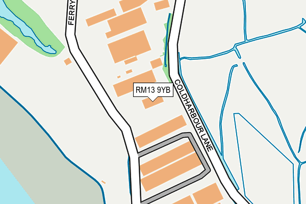 RM13 9YB map - OS OpenMap – Local (Ordnance Survey) RM13 9YB map - OS OpenMap – Local (Ordnance Survey)