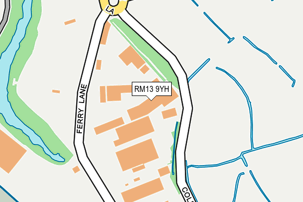 RM13 9YH map - OS OpenMap – Local (Ordnance Survey)