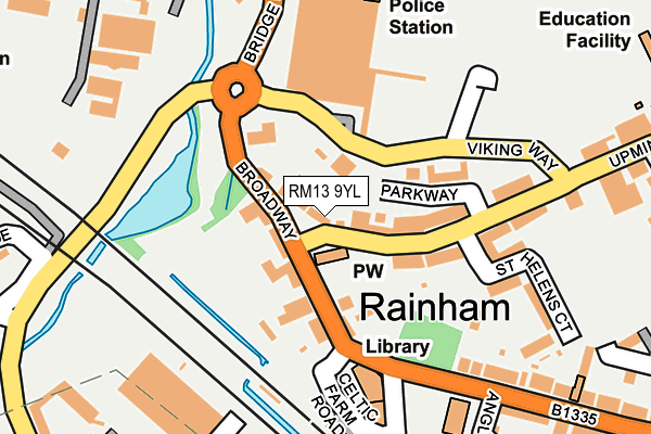 RM13 9YL map - OS OpenMap – Local (Ordnance Survey) RM13 9YL map - OS OpenMap – Local (Ordnance Survey)
