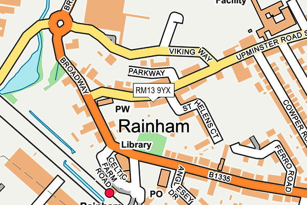 RM13 9YX map - OS OpenMap – Local (Ordnance Survey) RM13 9YX map - OS OpenMap – Local (Ordnance Survey)