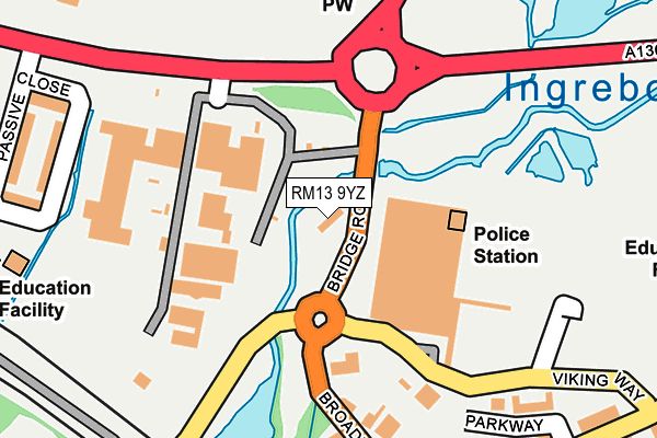 RM13 9YZ map - OS OpenMap – Local (Ordnance Survey) RM13 9YZ map - OS OpenMap – Local (Ordnance Survey)