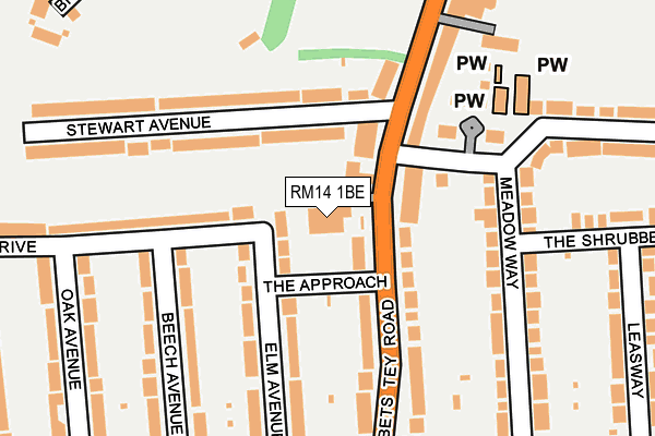 RM14 1BE map - OS OpenMap – Local (Ordnance Survey) RM14 1BE map - OS OpenMap – Local (Ordnance Survey)