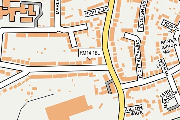 RM14 1BL map - OS OpenMap – Local (Ordnance Survey) RM14 1BL map - OS OpenMap – Local (Ordnance Survey)