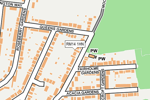 RM14 1HN map - OS OpenMap – Local (Ordnance Survey) RM14 1HN map - OS OpenMap – Local (Ordnance Survey)