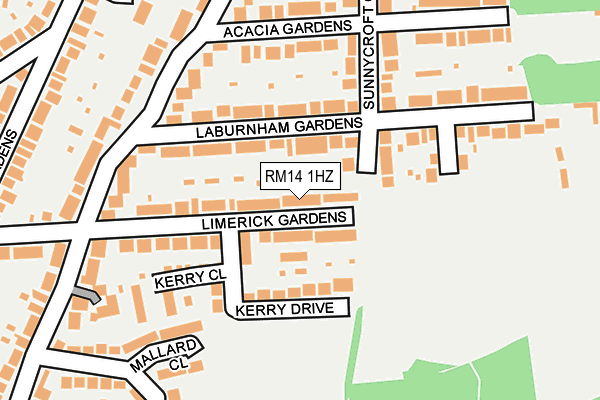 RM14 1HZ map - OS OpenMap – Local (Ordnance Survey) RM14 1HZ map - OS OpenMap – Local (Ordnance Survey)