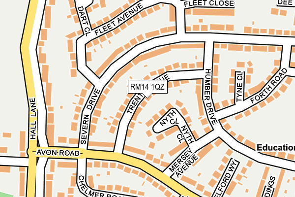 RM14 1QZ map - OS OpenMap – Local (Ordnance Survey) RM14 1QZ map - OS OpenMap – Local (Ordnance Survey)