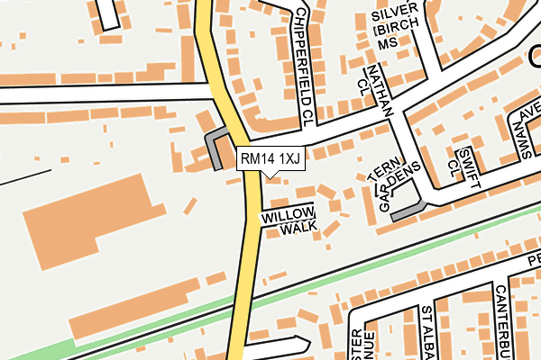 RM14 1XJ map - OS OpenMap – Local (Ordnance Survey) RM14 1XJ map - OS OpenMap – Local (Ordnance Survey)