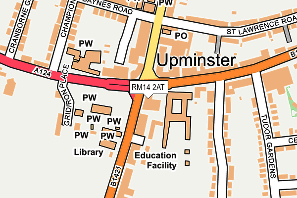 RM14 2AT map - OS OpenMap – Local (Ordnance Survey) RM14 2AT map - OS OpenMap – Local (Ordnance Survey)