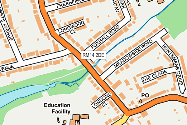RM14 2DE map - OS OpenMap – Local (Ordnance Survey) RM14 2DE map - OS OpenMap – Local (Ordnance Survey)