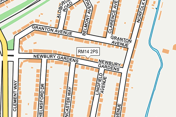 RM14 2PS map - OS OpenMap – Local (Ordnance Survey) RM14 2PS map - OS OpenMap – Local (Ordnance Survey)