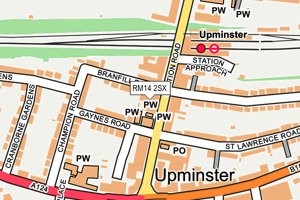 RM14 2SX map - OS OpenMap – Local (Ordnance Survey) RM14 2SX map - OS OpenMap – Local (Ordnance Survey)