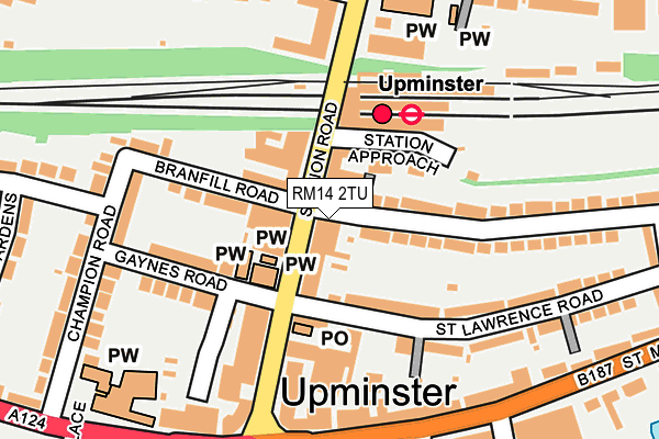 RM14 2TU map - OS OpenMap – Local (Ordnance Survey) RM14 2TU map - OS OpenMap – Local (Ordnance Survey)