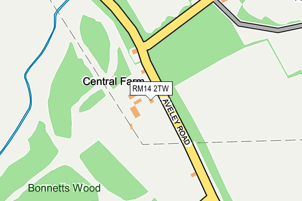 RM14 2TW map - OS OpenMap – Local (Ordnance Survey) RM14 2TW map - OS OpenMap – Local (Ordnance Survey)