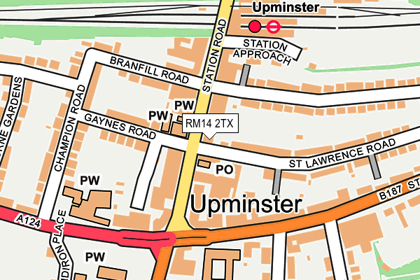 RM14 2TX map - OS OpenMap – Local (Ordnance Survey) RM14 2TX map - OS OpenMap – Local (Ordnance Survey)