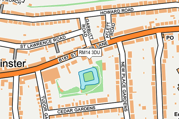 RM14 3DU map - OS OpenMap – Local (Ordnance Survey) RM14 3DU map - OS OpenMap – Local (Ordnance Survey)