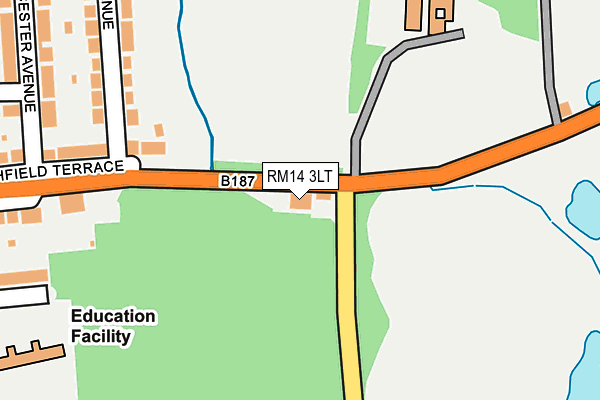 RM14 3LT map - OS OpenMap – Local (Ordnance Survey) RM14 3LT map - OS OpenMap – Local (Ordnance Survey)