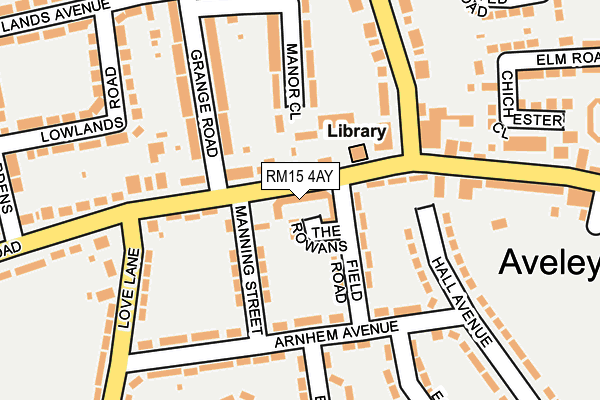 RM15 4AY map - OS OpenMap – Local (Ordnance Survey) RM15 4AY map - OS OpenMap – Local (Ordnance Survey)