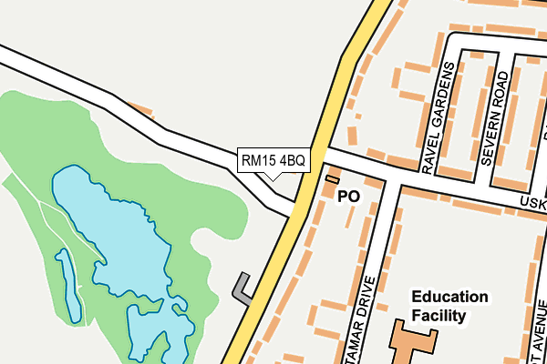 RM15 4BQ map - OS OpenMap – Local (Ordnance Survey) RM15 4BQ map - OS OpenMap – Local (Ordnance Survey)