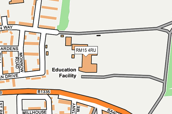 RM15 4RU map - OS OpenMap – Local (Ordnance Survey) RM15 4RU map - OS OpenMap – Local (Ordnance Survey)