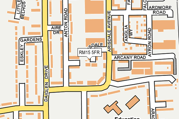 RM15 5FR map - OS OpenMap – Local (Ordnance Survey) RM15 5FR map - OS OpenMap – Local (Ordnance Survey)