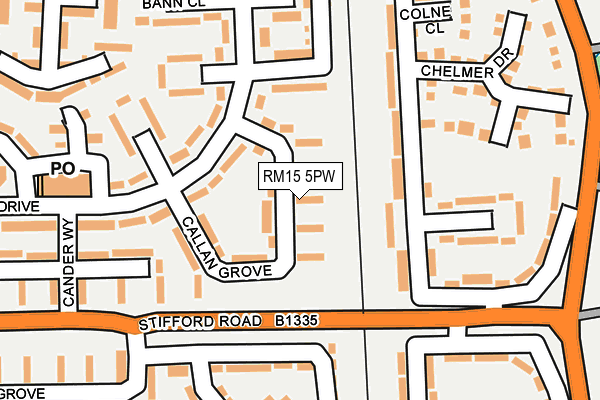 RM15 5PW map - OS OpenMap – Local (Ordnance Survey) RM15 5PW map - OS OpenMap – Local (Ordnance Survey)