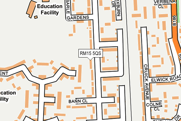 RM15 5QS map - OS OpenMap – Local (Ordnance Survey) RM15 5QS map - OS OpenMap – Local (Ordnance Survey)