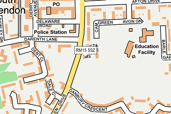 RM15 5SZ map - OS OpenMap – Local (Ordnance Survey) RM15 5SZ map - OS OpenMap – Local (Ordnance Survey)