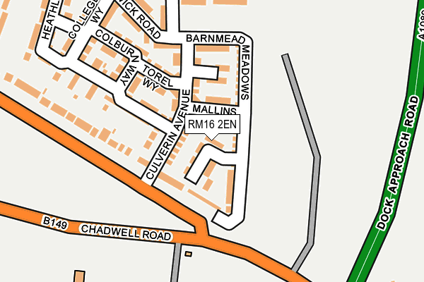 RM16 2EN map - OS OpenMap – Local (Ordnance Survey)