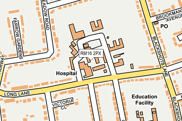 RM16 2PX map - OS OpenMap – Local (Ordnance Survey) RM16 2PX map - OS OpenMap – Local (Ordnance Survey)