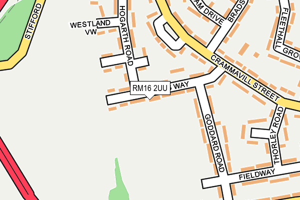RM16 2UU map - OS OpenMap – Local (Ordnance Survey) RM16 2UU map - OS OpenMap – Local (Ordnance Survey)
