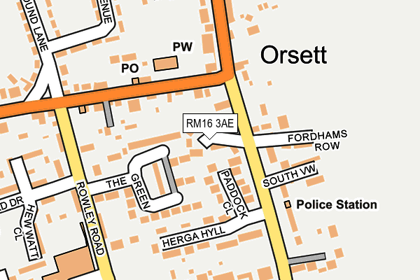 RM16 3AE map - OS OpenMap – Local (Ordnance Survey) RM16 3AE map - OS OpenMap – Local (Ordnance Survey)