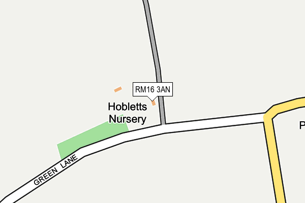 RM16 3AN map - OS OpenMap – Local (Ordnance Survey)