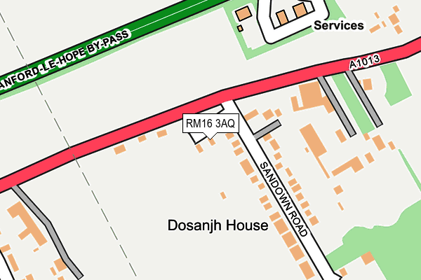 RM16 3AQ map - OS OpenMap – Local (Ordnance Survey) RM16 3AQ map - OS OpenMap – Local (Ordnance Survey)