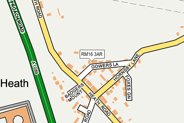 RM16 3AR map - OS OpenMap – Local (Ordnance Survey) RM16 3AR map - OS OpenMap – Local (Ordnance Survey)