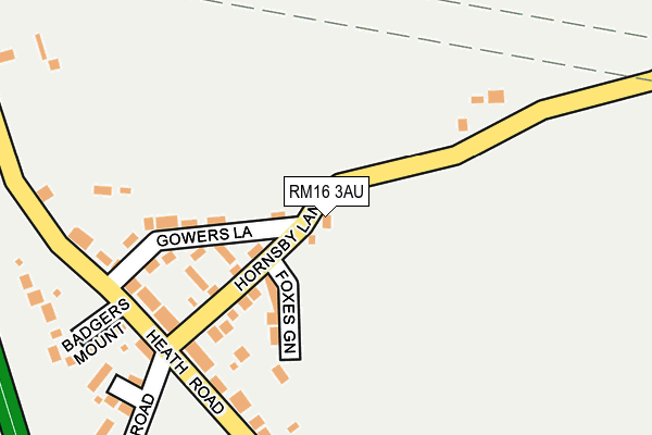 RM16 3AU map - OS OpenMap – Local (Ordnance Survey) RM16 3AU map - OS OpenMap – Local (Ordnance Survey)