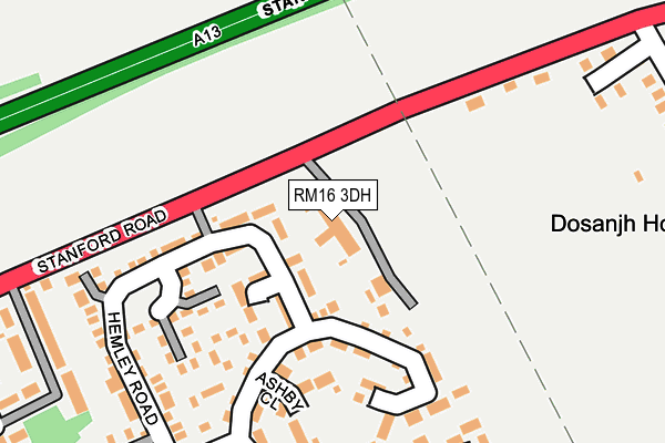 RM16 3DH map - OS OpenMap – Local (Ordnance Survey) RM16 3DH map - OS OpenMap – Local (Ordnance Survey)