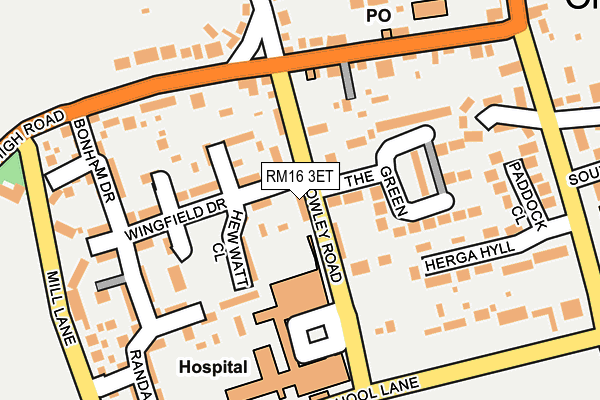 RM16 3ET map - OS OpenMap – Local (Ordnance Survey) RM16 3ET map - OS OpenMap – Local (Ordnance Survey)
