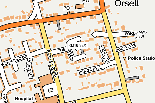RM16 3EX map - OS OpenMap – Local (Ordnance Survey) RM16 3EX map - OS OpenMap – Local (Ordnance Survey)