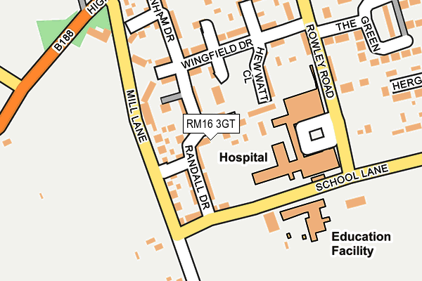 RM16 3GT map - OS OpenMap – Local (Ordnance Survey) RM16 3GT map - OS OpenMap – Local (Ordnance Survey)