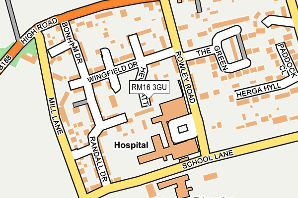 RM16 3GU map - OS OpenMap – Local (Ordnance Survey) RM16 3GU map - OS OpenMap – Local (Ordnance Survey)
