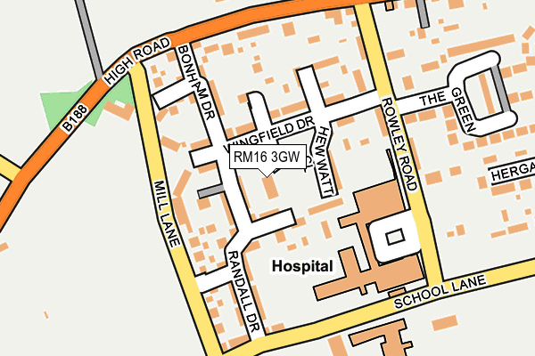 RM16 3GW map - OS OpenMap – Local (Ordnance Survey) RM16 3GW map - OS OpenMap – Local (Ordnance Survey)