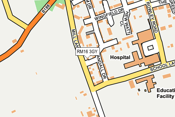 RM16 3GY map - OS OpenMap – Local (Ordnance Survey) RM16 3GY map - OS OpenMap – Local (Ordnance Survey)