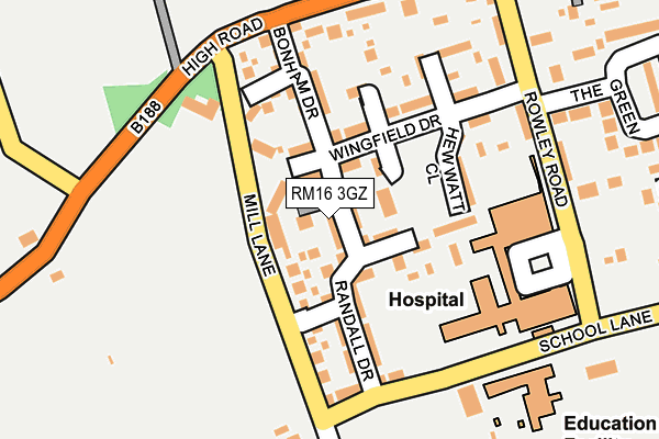 RM16 3GZ map - OS OpenMap – Local (Ordnance Survey) RM16 3GZ map - OS OpenMap – Local (Ordnance Survey)