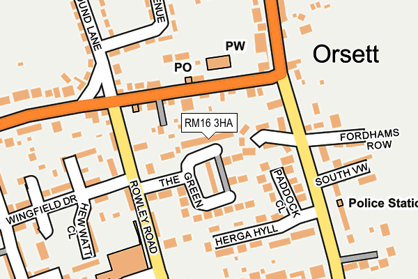 RM16 3HA map - OS OpenMap – Local (Ordnance Survey) RM16 3HA map - OS OpenMap – Local (Ordnance Survey)