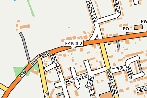 RM16 3HB map - OS OpenMap – Local (Ordnance Survey) RM16 3HB map - OS OpenMap – Local (Ordnance Survey)